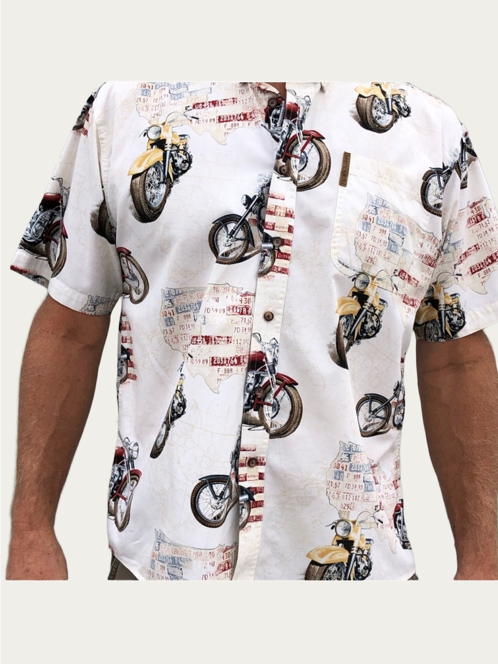 Hawaiian Motorcycle Vintage Camp Shirt North River Large 1990’s